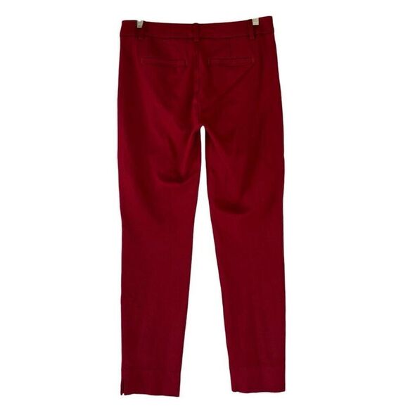 CAbi Ava Trousers Rhubarb Red Maroon Skinny Pants Slacks Pockets Split Cuff Sz 4 - Picture 5 of 8